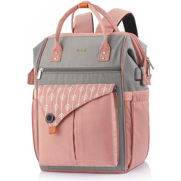 Women School Backpack, 15.6 Inch Computer Back Pack with USB Charging Port